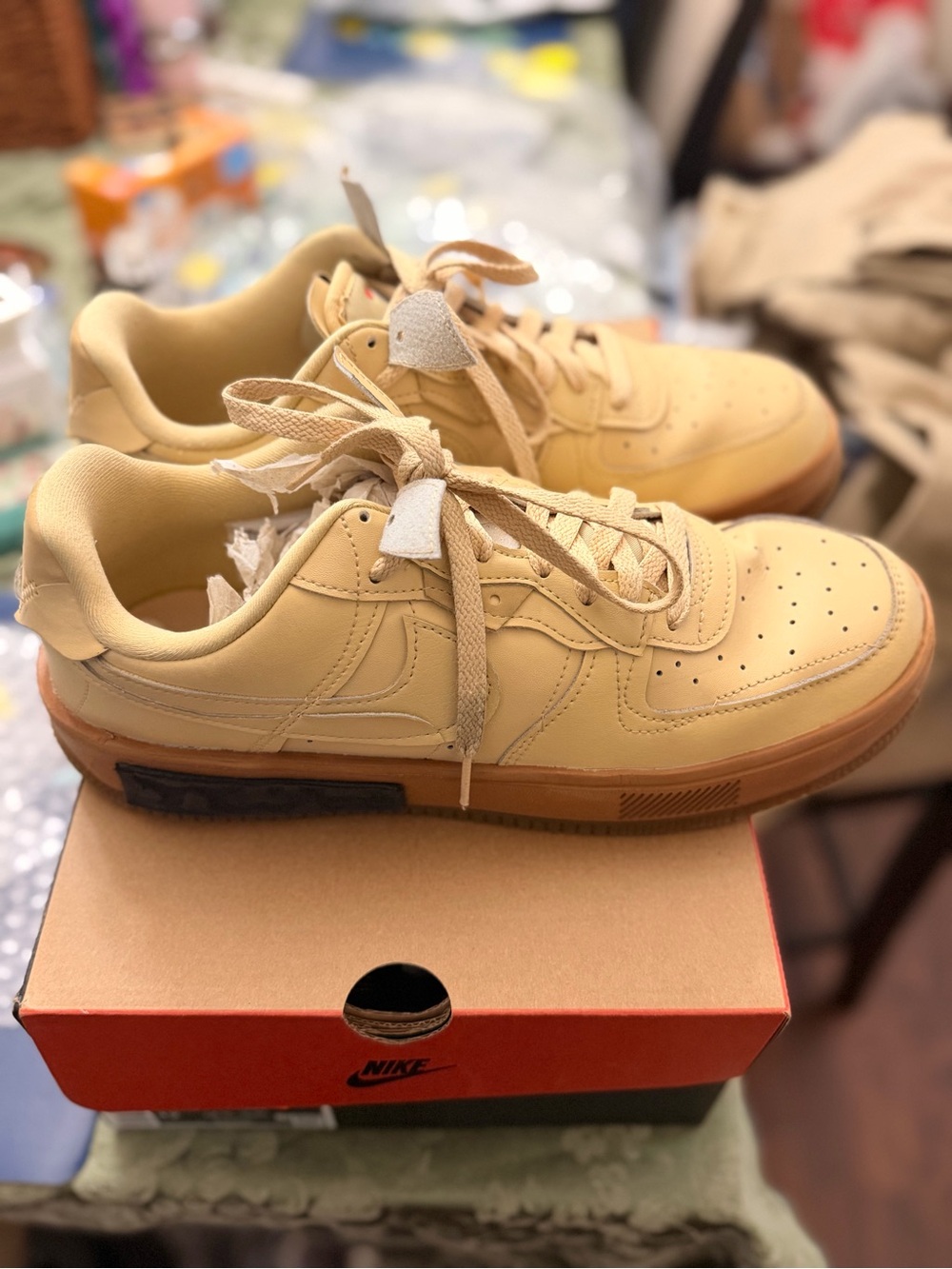 Nike Men's Low-Top Sneakers in Tan with Gum Sole